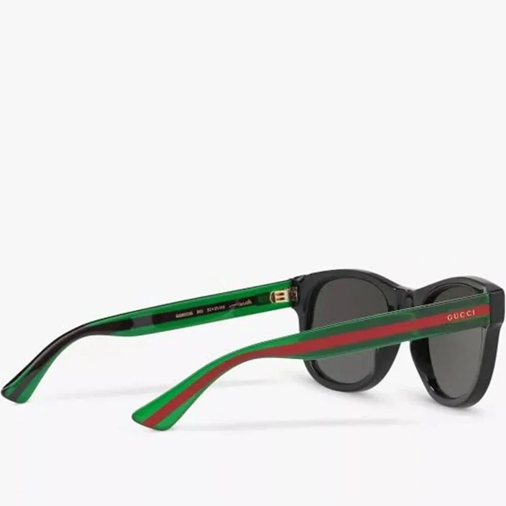 ❌SOLD❌New Gucci GG0003SN 006 52 - Black/Green Sunglasses - Picture 5 of 13